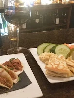 Duck Tacos and Hummus Plate